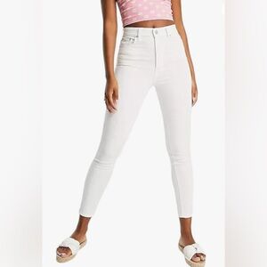 Calvin Klein Jeans Hi Rise Slim White Crop Denim Pants Women Size 31
